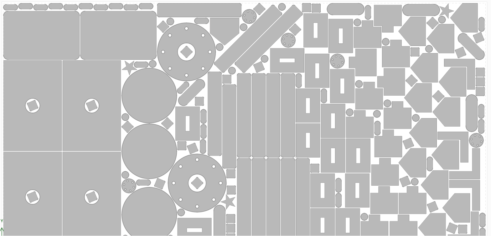 A sheet of parts after nesting in NestMaxx