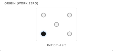 The origin picker, set to Bottom-Left